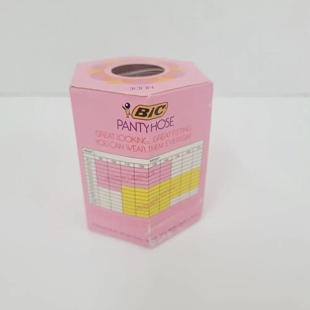 BIC Vintage Pantyhose NUDE Petite to Average New Old Stock Sealed Made in France